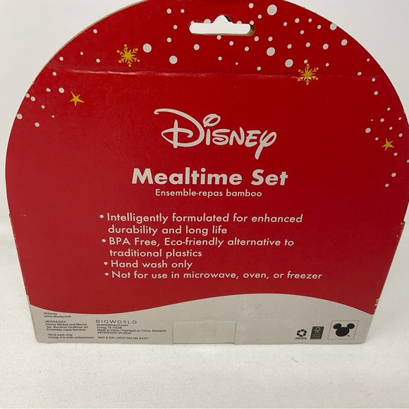 Disney Christmas Mickey Mouse Dinnerware Set Plate, Bowl, Cup Melamine - Picture 4 of 6
